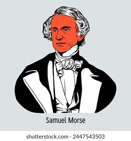 Samuel Finley Breeze Morse is an American inventor and artist. Hand drawn vector illustration