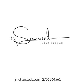Samuel name signature logo vector design
