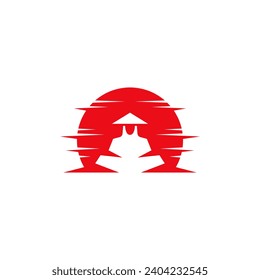 Concepto de diseño del logo abstracto de Samurai.