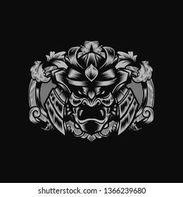 samurai angry Warrior template vector