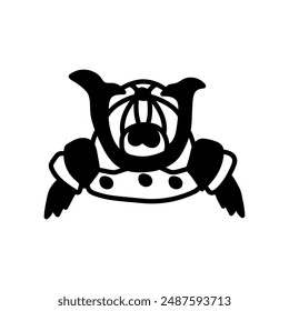 Samurai Armor Heads Glyph Icon, Vector illustration