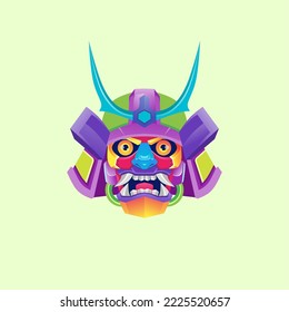 samurai army helmet illustration vector