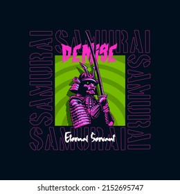 samurai artwork with street wear design style 