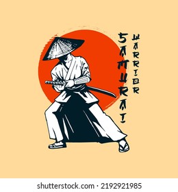 obras de arte de samurai para el diseño de camisetas