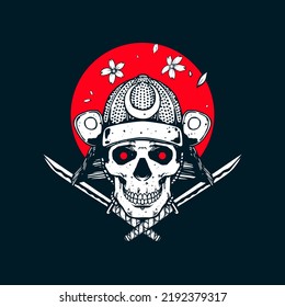 samurai artwork for t shirt layout design