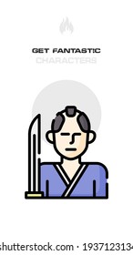The samurai avatars, Element, Character Design. Crazy and Fantasy Future World Topic. Realistic, Cartoon, Fantastic, Sci-fi Style