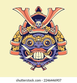 Samurai Bali Mask vector art 