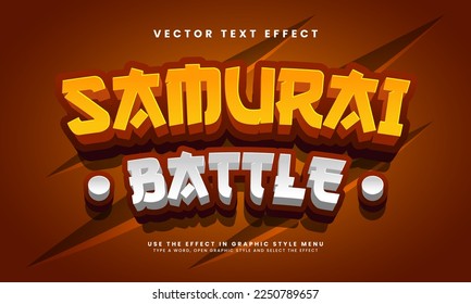 Samurai battle 3D text effect, editable text style 