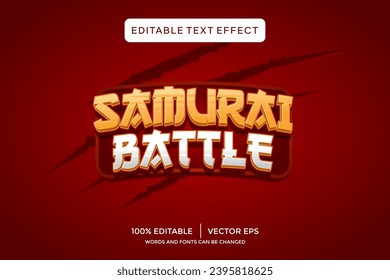 samurai battle 3D text effect template