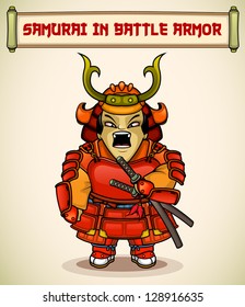 Samurai in battle armor