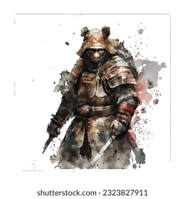 Samurai Bear Traditional Japanese | Transparent 300dpi digital tshirt POD, EPS, vector, clipart, book cover, wallart, ready to print, Print-on-Demand, colorful, no background, beauty