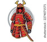 Samurai body armor vector illustration