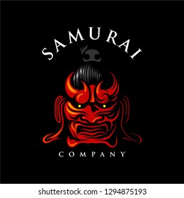samurai bushido logo design, Design element for logo, poster, card, banner, emblem, t shirt. Vector illustration