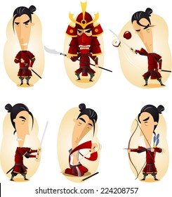 Samurai Cartoon Action Set