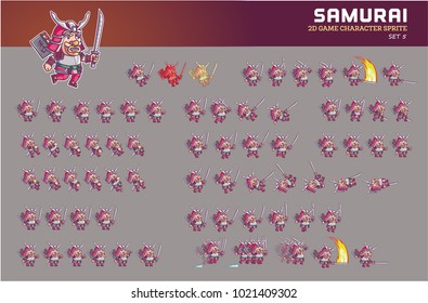 Samurai Cartoon Game Character Animation Sprite