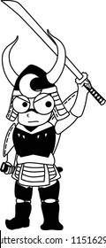 Samurai cartoon vector