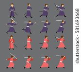 Samurai Character Design Vector