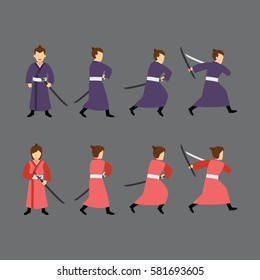 Samurai Character Design Vector