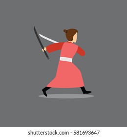 Samurai Character Design Vector