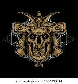 samurai of death with sacred geometry