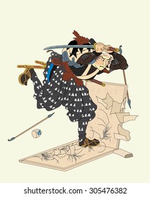Samurai destroys picture