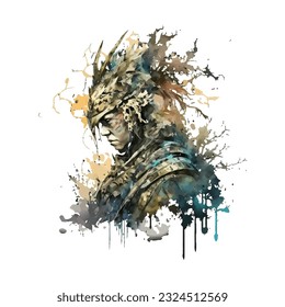 Samurai Dragon Traditional Japanese | Transparent 300dpi digital tshirt POD, EPS, vector, clipart, book cover, wallart, ready to print, Print-on-Demand, colorful, no background, beauty