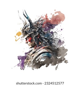 Samurai Dragon Traditional Japanese | Transparent 300dpi digital tshirt POD, EPS, vector, clipart, book cover, wallart, ready to print, Print-on-Demand, colorful, no background, beauty