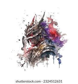 Samurai Dragon Traditional Japanese | Transparent 300dpi digital tshirt POD, EPS, vector, clipart, book cover, wallart, ready to print, Print-on-Demand, colorful, no background, beauty