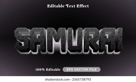 Samurai editable text style effect, Glow 3D text style theme.