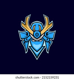 samurai esport logo in blue color.