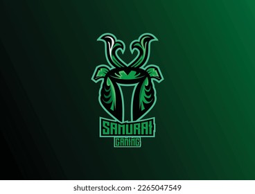 samurai esport logo design mascot