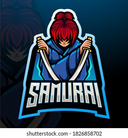Samurai esport logo mascot design design 