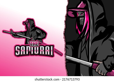 samurai esport logo - premium vector