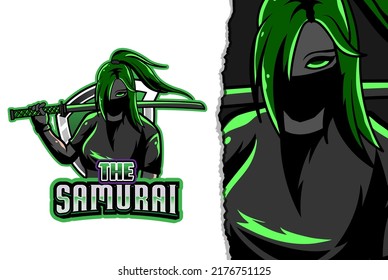 samurai esport logo - premium vector