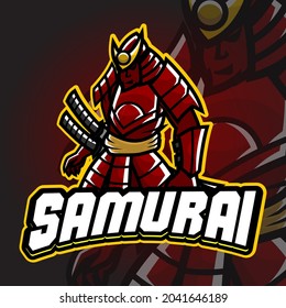 Samurai Esport logo. Suitable for team logo or esport logo and mascot logo, or tshirt design.