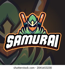 Samurai Esport logo. Suitable for team logo or esport logo and mascot logo, or tshirt design.
