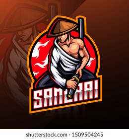 Samurai esport mascot logo design