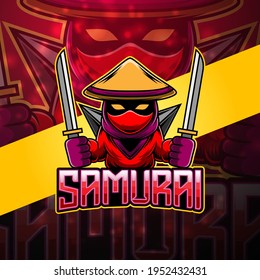 Samurai esport mascot logo design