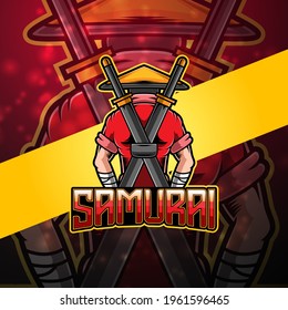 Samurai esport mascot logo design