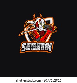 samurai esport or sport logo based on vector suitable for any purpose