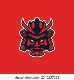 samurai face icon for mascot design