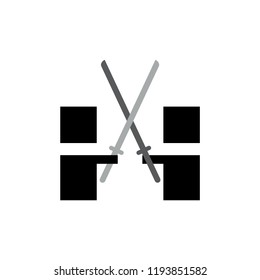 Samurai fight logo icon