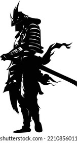 Samurai figure poses action vector  