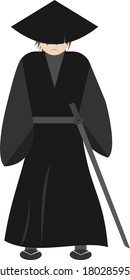 samurai flat simple design illustration