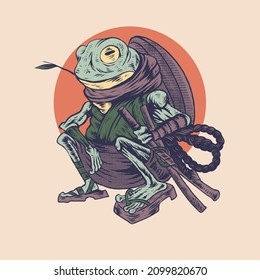Samurai Frosch japan Stil Vektorgrafik