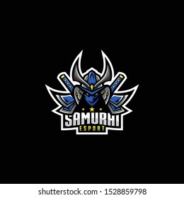 samurai gaming logo design vector