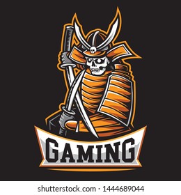 samurai gaming logo and vector