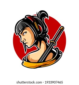 Logotipo deportivo Samurai Geisha E