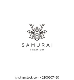 Samurai geometric logo icon design template