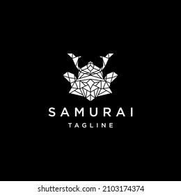 Samurai geometric logo icon design template